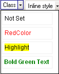 CSS Class dropdown